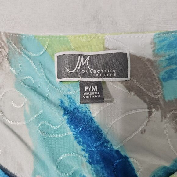 JM Collection Womens Blouse Multi-Color Size PM Polyester Blend Pullover Stretch - Picture 5 of 12